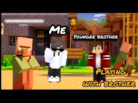 Playing Minecraft with My Younger brother 😁| Minecraft pocket edition | his channel name @HERXALPHA