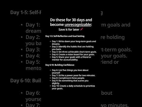 Do these for 30 days and become unrecognizable