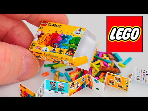 World's smallest Lego set. How to make Miniature Lego with box for DollHouse. DIY