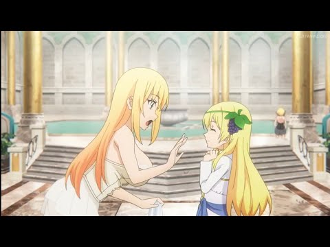 Kazuma (Iris) ve a Darkness y Claire en el Baño (Konosuba) (Temporada 3) (Audio Latino).