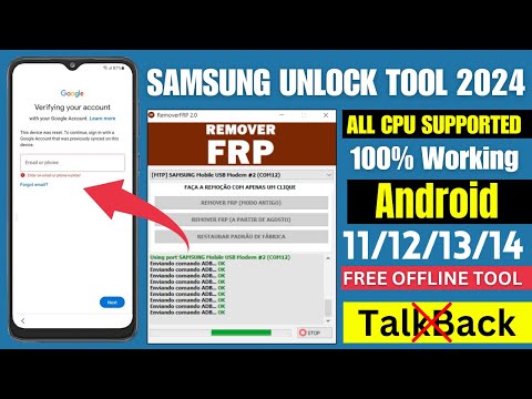 SAMSUNG FRP BYPASS OFFLINE TOOL 2024 |  UNLOCK ANDROID 13/12/11, Enable ADB Fail Fix | 100% Working