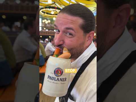 Would you eat these sausages in a cup?!Love Oktoberfest for coming up with something easy to eat!