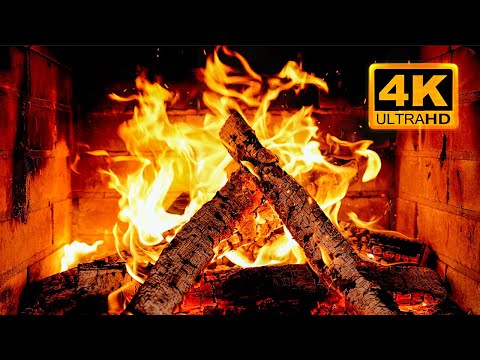 FIREPLACE 4K 🔥 Fireplace video with Burning Logs & Fire Sounds