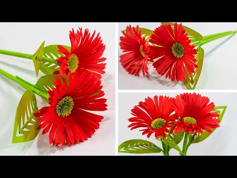 Very easy paper flower craft - Paper flower making step by step - DIY Paper flower craft-Paper Craft