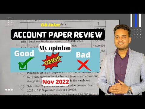 Account Question Paper Review|| Ca Inter Exam Nov 2022|| My opinion