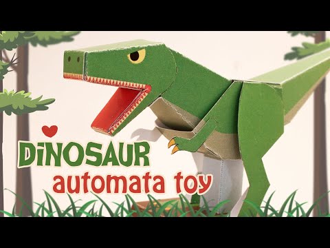 DIY Little Dinosaur Automata moving toy (canon papercraft)