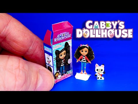 DIY Gabby Girl Doll, Kids Toys Miniature with box. How to make tiny dolls