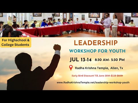 Leadership Workshop for Youth - 2023 l JKYog l Radha Krishna Temple of Dallas