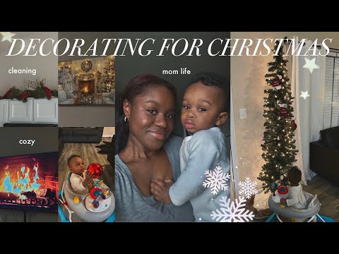 DAILY VLOG | decorate for christmas with us! + lots of cleaning! (first time mom DAY IN THE LIFE)