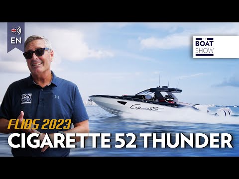 CIGARETTE 52 Thunder seen at FLIBS 2023 - The Boat Show