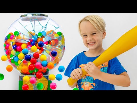 Chris and Michael Play with Giant Gumball Machine