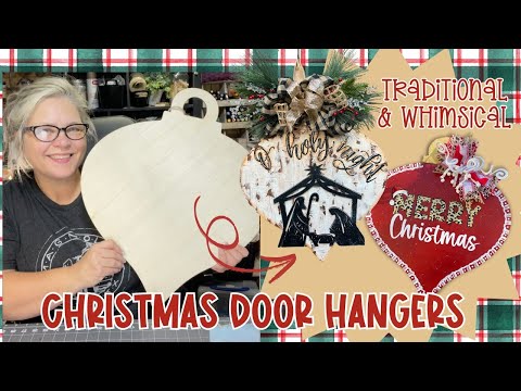 🎄🎅🏻 Christmas Door Hangers ~ Traditional Nativity and Whimsical Leopard Santa Lots of New Techniques