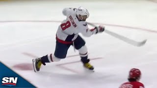 Capitals' Alex Ovechkin Gets Wide Open For One-Timer vs. Red Wings