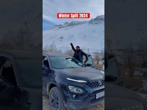 Tata Safari Dark Edition Reached Kaza Winter Spiti😍❤️ #shortvideo #tatasafari #mountains #shorts