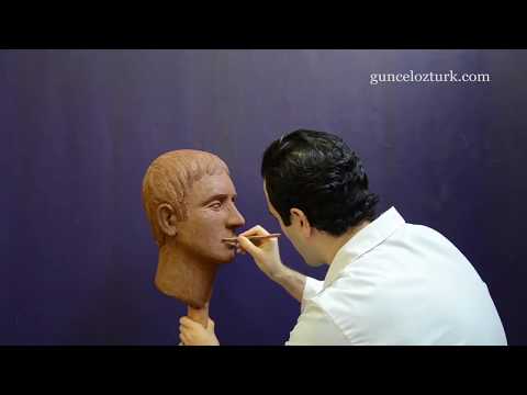 My male head sculpture - Bust statue made out of clay. Guncel Ozturk, MD #DRGO