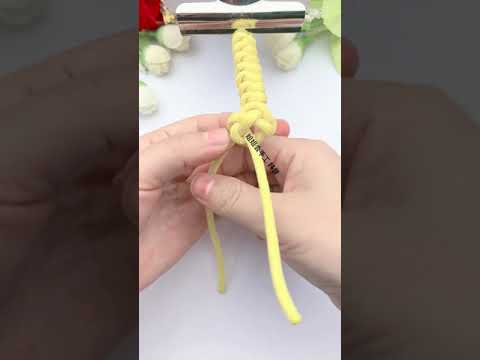 Slow motion Zoomed version Bracelet end knot Rope braiding skills sharing Fancy knotting Knottin