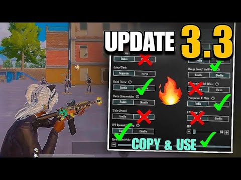 BGMI 3.3 UPDATE BEST SENSITIVITY & SETTINGS iPhone / Android SMOOTH + 60FPS PUBG / BGMI TEST 2024 ⚡️