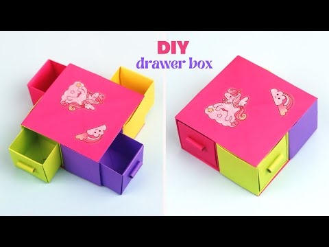 DIY Paper Drawer Box| Easy Origami Box| School Crafts| DIY Desk Organizer| Paper Crafts