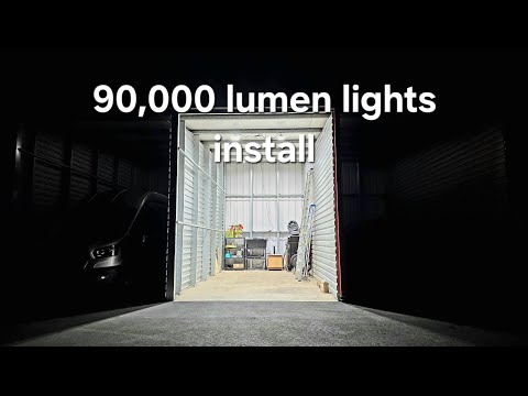 Installing 90,000 lumen high bay lights