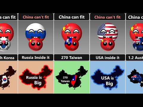 China vs Other Countries That Fit Inside China's Map [Countryballs]