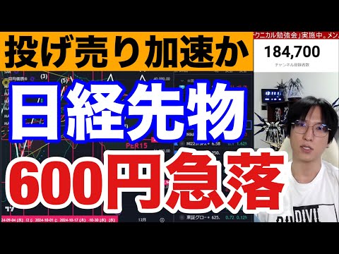 11/16【日経先物600円急落】半導体株急落で日本株投げ売り加速か。ドル円154円に下落。米国株、ナスダック、SOX指数も大幅安。仮想通貨BTC強い。