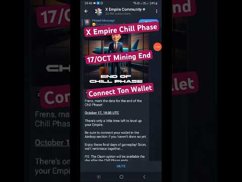 X Empire Chill Phase End 17/OCT | X Empire Mining End #shorts #xempire #xempireairdrop #airdrop