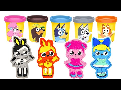 Bluey & Friends as LOL Surprise Dolls | Play Doh DIY Crafts | Preschool Toddler Learning Video