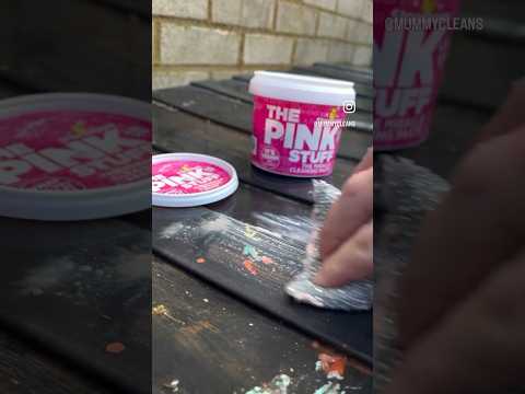 ASMR PINK STUFF SCRUB #thepinkstuff #scrubbing #asmrcleaning #paintremoval #cleaningtips