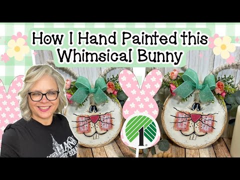 How I Hand Painted a Cute Whimsical Bunny 🐰🌸🌿 DOLLAR TREE || Complete Step by Step Tutorial