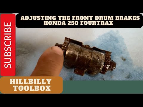 How to adjust (seized) front drum brakes - 1986 Honda 250 Fourtrax #atv