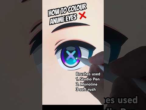 Easy Colouring ANIME Eyes method - Procreate #howtodraw #drawing #animeart