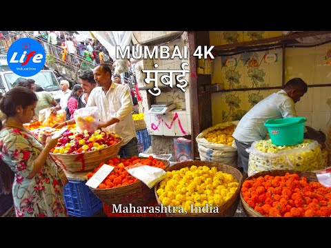 MUMBAI Dadar Market - Walking Through Busy Streets | India Walking Tour 4K HDR