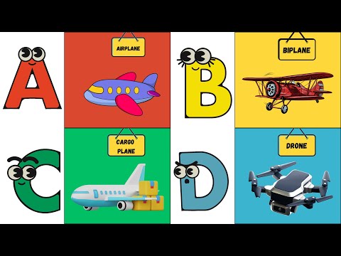 ABC Air Vehicles Song ✈️🚁 | Learn Flying Machines A to Z | Fun Kids Song | #abcd #kids