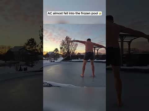 AC had a bright idea to walk across a frozen pool, it didn't end well 🤣
#aircool #trending #viral