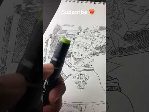 Drawing asta ✍🏻❤️‍🔥 black clover #shorts