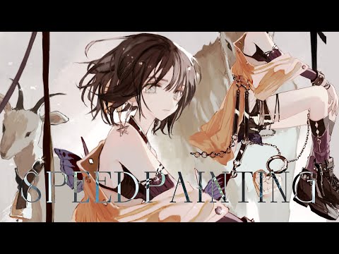 イラストメイキング - No.1608/ 225倍速 字幕解説＆レイヤー☽  speed painting