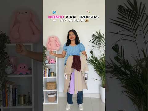 Meesho Korean trouser try on Haul💜 #shorts #meeshohaul #meesho #viral #youtubeshorts #foryou #fyp