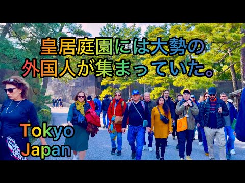 [4K HDR] Imperial Palace Garden Inside Tour. View of Tokyo Imperial Palace Garden inside. Japan.