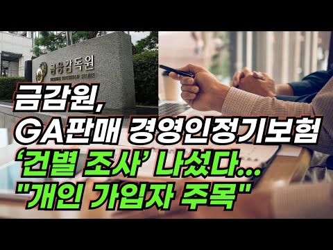 금감원, GA판매 경영인정기보험 ‘건별 조사’ 나섰다... "개인 가입자 주목"