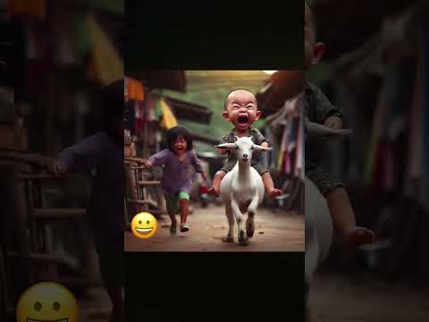 Boy|| goats || Run|| #ai #youyubeshort #selfmade #aiphotos #cutebaby #youtubeshorts #ai