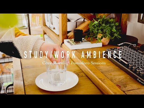 🍀3-HOUR STUDY & WORK AMBIENCE/ Cottage Relaxing Stream Sounds for DEEP FOCUS/POMODORO Timer & Alarm