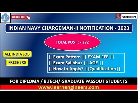 INDIAN NAVY CHARGEMAN- II NOTIFICATION 2023 FOR DIPLOMA AND GRADUATION CANDIDATES || HOW TO APPLY ||