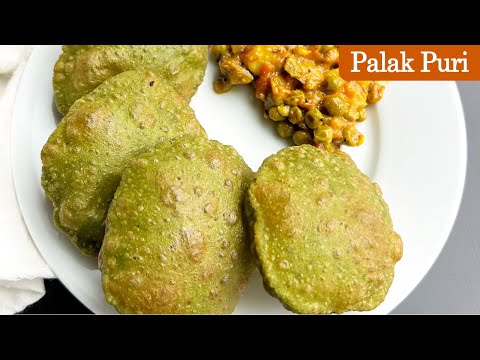 Kids Special Green Palak Puri with Peanuts - Soft Whole Wheat Flour Puri