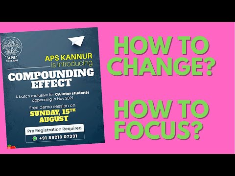 How to change ? How to focus on studies