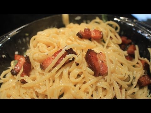 Easy Tuscan Pasta Recipe w Pecorino Cheese & Slab Bacon Cheap