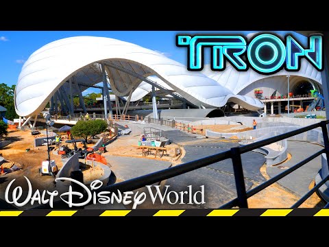 LATEST TRON COASTER CONSTRUCTION at Disney's Magic Kingdom! - Disney Vlog