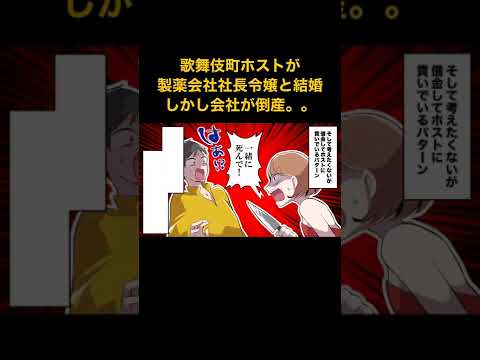 【漫画】歌舞伎町ホストが有名製薬会社の社長令嬢と結婚→その後製薬会社倒産でタワマンから一変、６畳一間の生活が始まり・・・【スカッとする話】マンガ動画#極嬢のやばたん #漫画動画 #漫画 #マンガ #