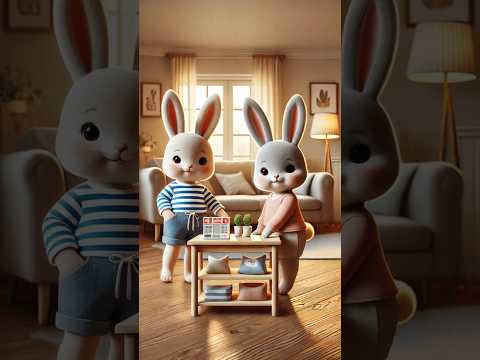 Bunny's Daily Song: Siblings’ Morning Market – Fun and Laughter Before School! #cute #song #3d