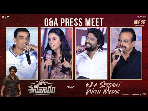 SARIPODHAA SANIVAARAM  Q&A Press Meet - Nani | Priyanka | SJ Suryah | Vivek Athreya | DVV Danayya