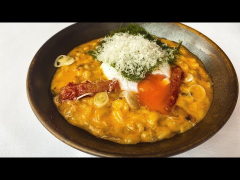 Master Chef Joo Won makes Korean Kimchi Risotto Food Busker | John Quilter